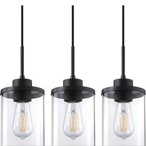 Black and Clear Glass Light Pendants